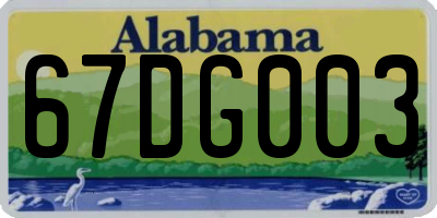 AL license plate 67DG003