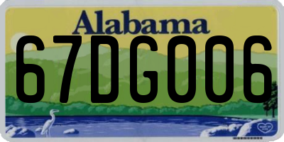 AL license plate 67DG006