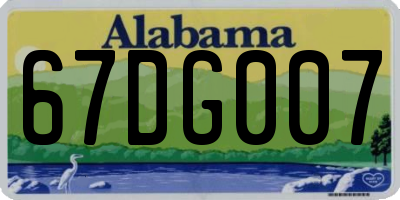 AL license plate 67DG007