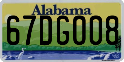AL license plate 67DG008
