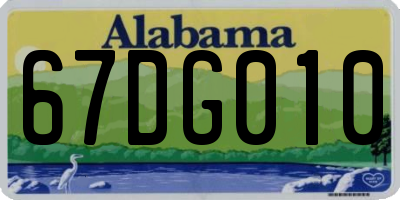 AL license plate 67DG010