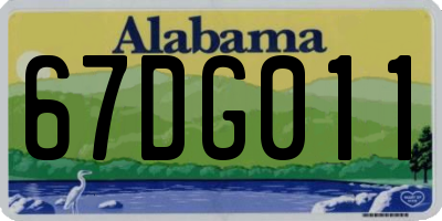 AL license plate 67DG011