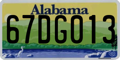 AL license plate 67DG013
