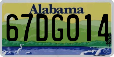 AL license plate 67DG014
