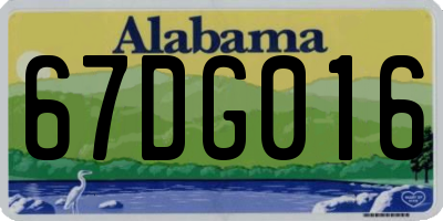 AL license plate 67DG016