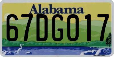 AL license plate 67DG017