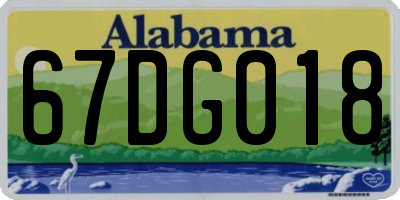 AL license plate 67DG018