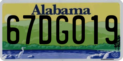 AL license plate 67DG019