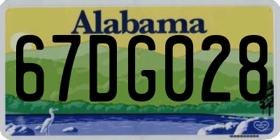 AL license plate 67DG028
