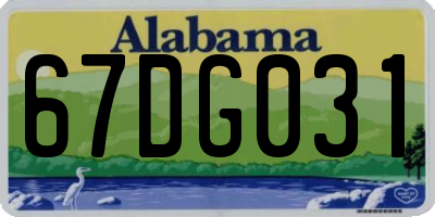 AL license plate 67DG031