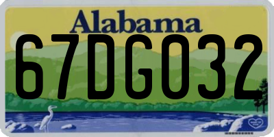 AL license plate 67DG032