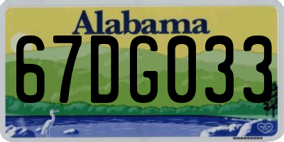 AL license plate 67DG033