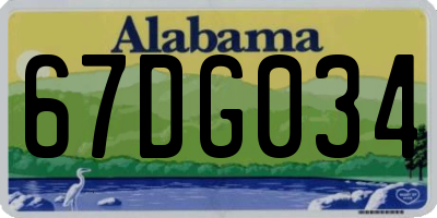 AL license plate 67DG034
