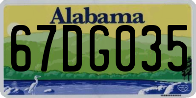 AL license plate 67DG035