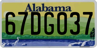 AL license plate 67DG037