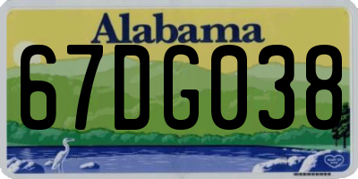 AL license plate 67DG038