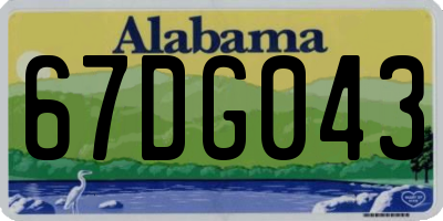 AL license plate 67DG043