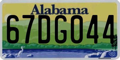 AL license plate 67DG044