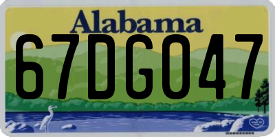 AL license plate 67DG047