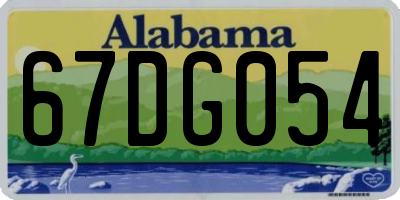 AL license plate 67DG054