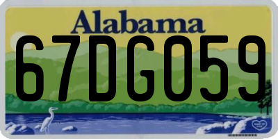AL license plate 67DG059