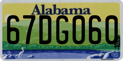 AL license plate 67DG060