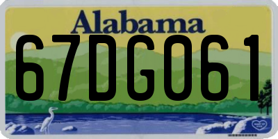 AL license plate 67DG061