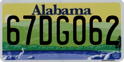 AL license plate 67DG062