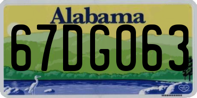 AL license plate 67DG063