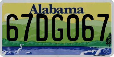 AL license plate 67DG067
