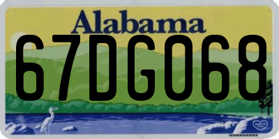 AL license plate 67DG068