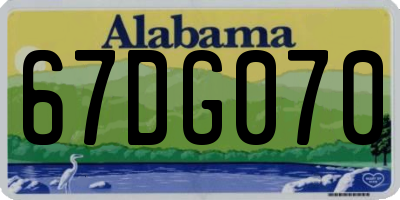 AL license plate 67DG070
