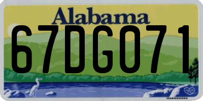 AL license plate 67DG071