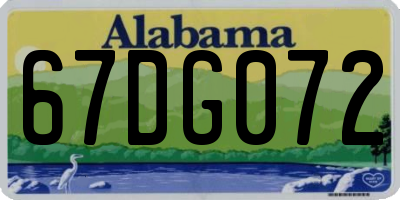 AL license plate 67DG072