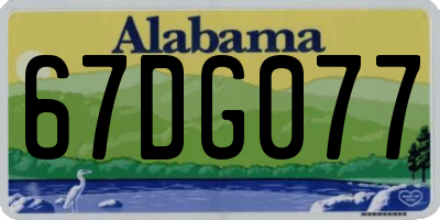 AL license plate 67DG077