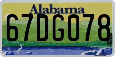 AL license plate 67DG078