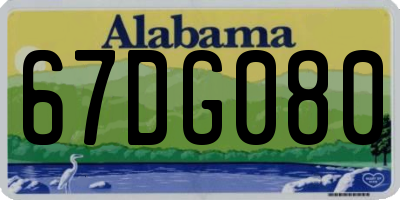 AL license plate 67DG080