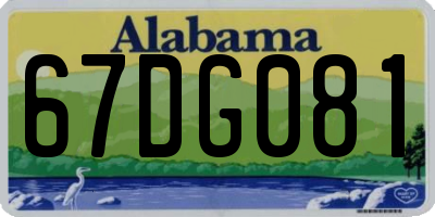 AL license plate 67DG081