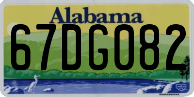 AL license plate 67DG082