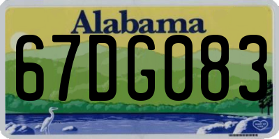 AL license plate 67DG083
