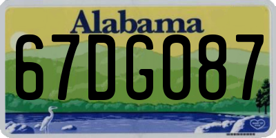 AL license plate 67DG087