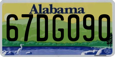 AL license plate 67DG090