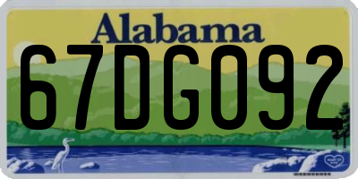 AL license plate 67DG092