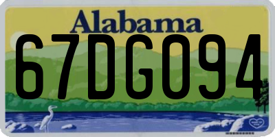 AL license plate 67DG094