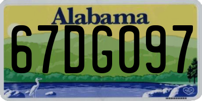 AL license plate 67DG097