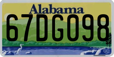 AL license plate 67DG098