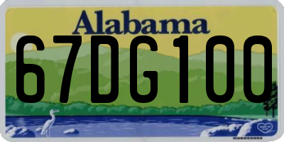 AL license plate 67DG100