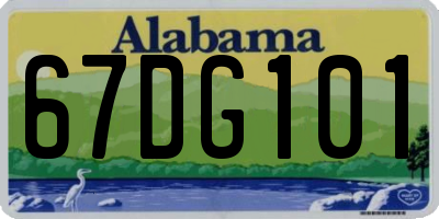 AL license plate 67DG101
