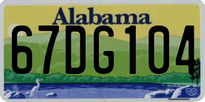 AL license plate 67DG104