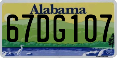 AL license plate 67DG107